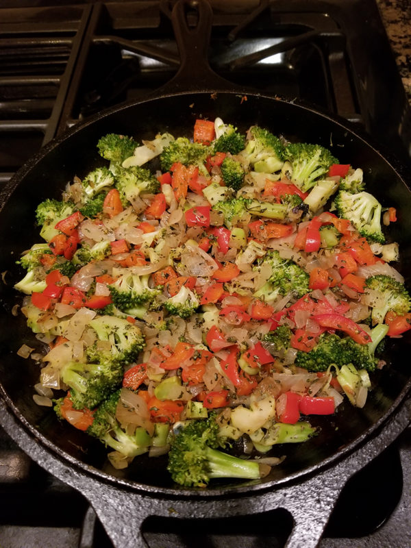 Saute the vegetables in a pan